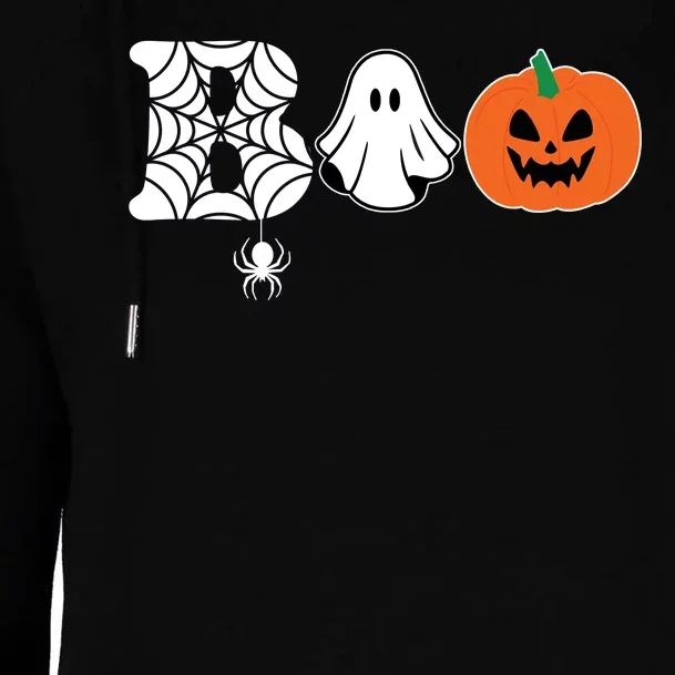 Boo Halloween Pumpkin Festive Womens Funnel Neck Pullover Hood