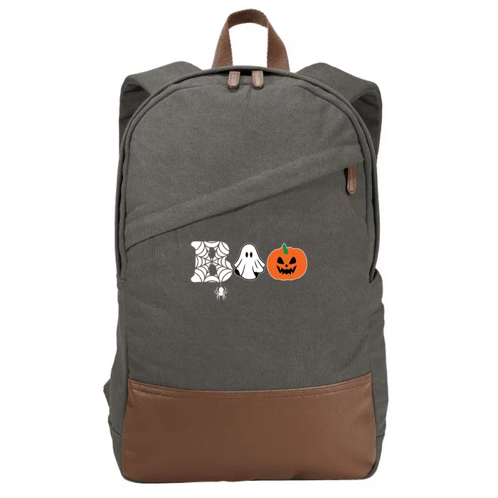 Boo Halloween Pumpkin Festive Cotton Canvas Backpack