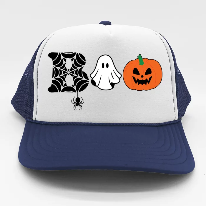 Boo Halloween Pumpkin Festive Trucker Hat