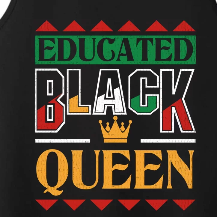 Black History Pride Educated Black Queen Meaningful Gift Performance Tank