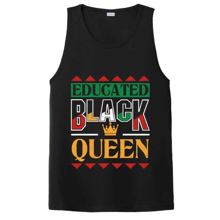 Black History Pride Educated Black Queen Meaningful Gift Performance Tank