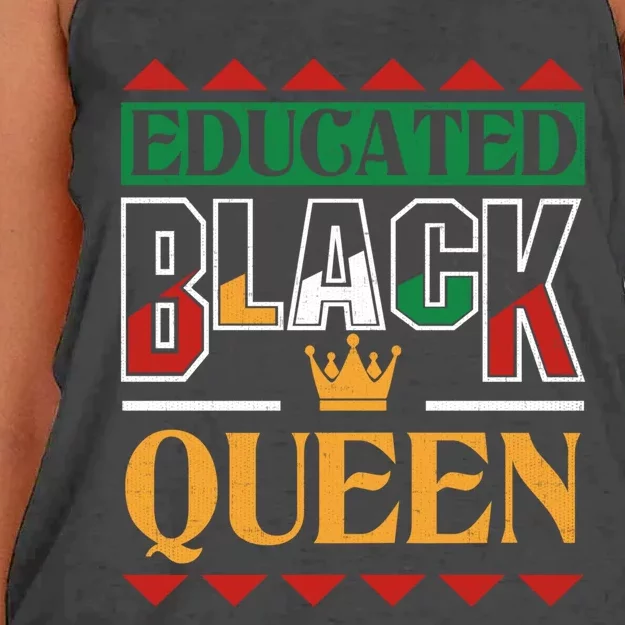 Black History Pride Educated Black Queen Meaningful Gift Women's Knotted Racerback Tank