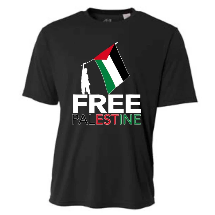 Boy Hold Palestine Flag I Love Free Palestine Gaza Cooling Performance Crew T-Shirt