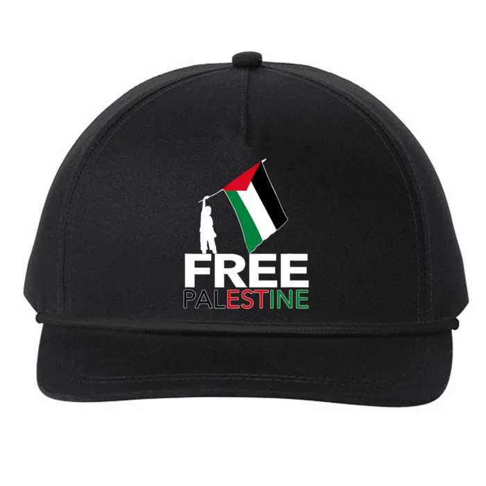 Boy Hold Palestine Flag I Love Free Palestine Gaza Snapback Five-Panel Rope Hat