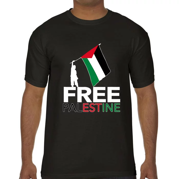 Boy Hold Palestine Flag I Love Free Palestine Gaza Comfort Colors T-Shirt