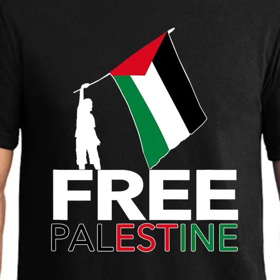 Boy Hold Palestine Flag I Love Free Palestine Gaza Pajama Set