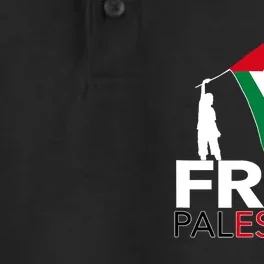 Boy Hold Palestine Flag I Love Free Palestine Gaza Dry Zone Grid Performance Polo