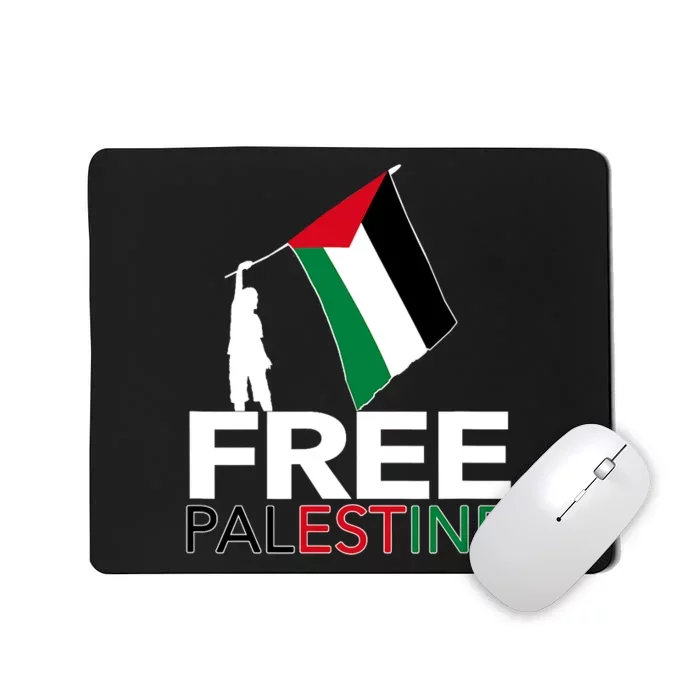 Boy Hold Palestine Flag I Love Free Palestine Gaza Mousepad