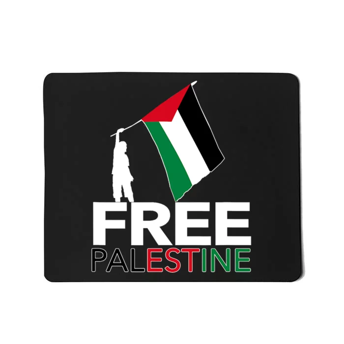 Boy Hold Palestine Flag I Love Free Palestine Gaza Mousepad