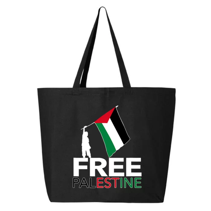 Boy Hold Palestine Flag I Love Free Palestine Gaza 25L Jumbo Tote