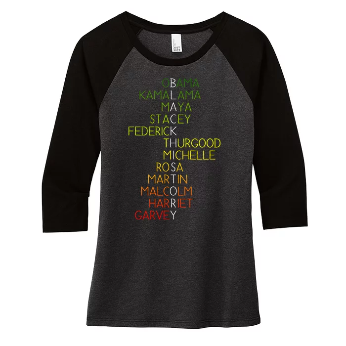 Black History Pride Month Women's Tri-Blend 3/4-Sleeve Raglan Shirt