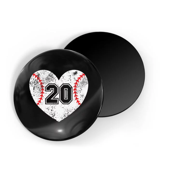 Baseball Heart Player 20 Baseball Mom Dad Varsity Team Magnet