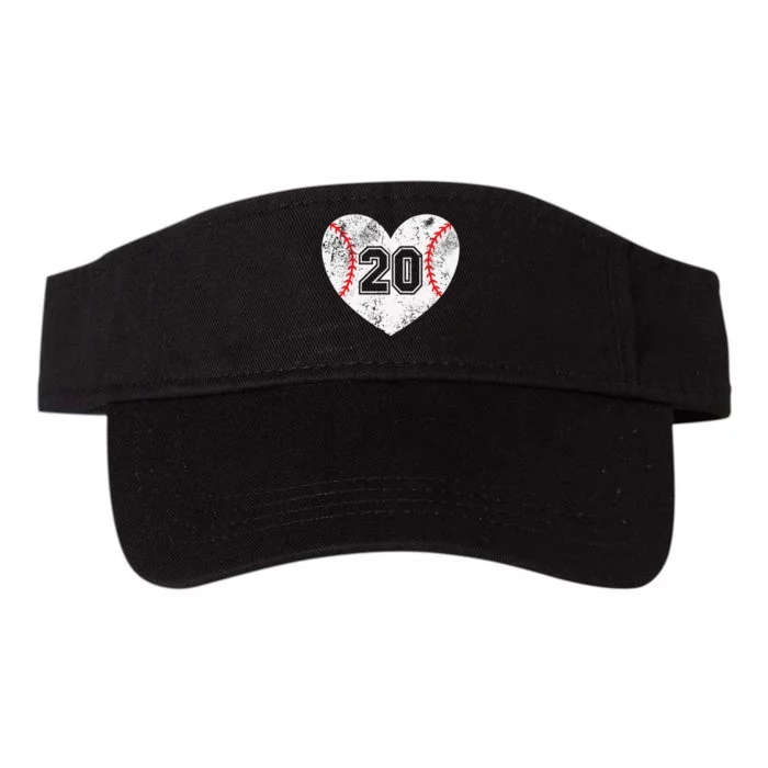 Baseball Heart Player 20 Baseball Mom Dad Varsity Team Valucap Bio-Washed Visor