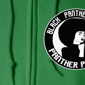 Black History Panther Party Logo Afro Hair Gift Full Zip Hoodie