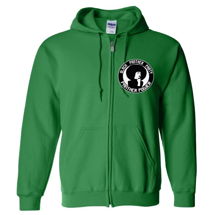 Black History Panther Party Logo Afro Hair Gift Full Zip Hoodie