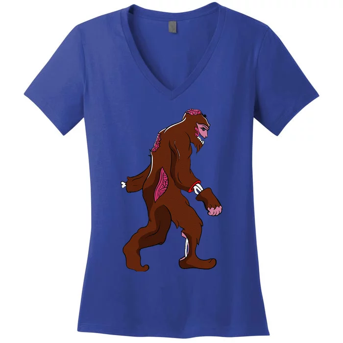 Bigfoot Halloween Pajamas Halloween Bigfoot Costume Gift Funny Women's V-Neck T-Shirt