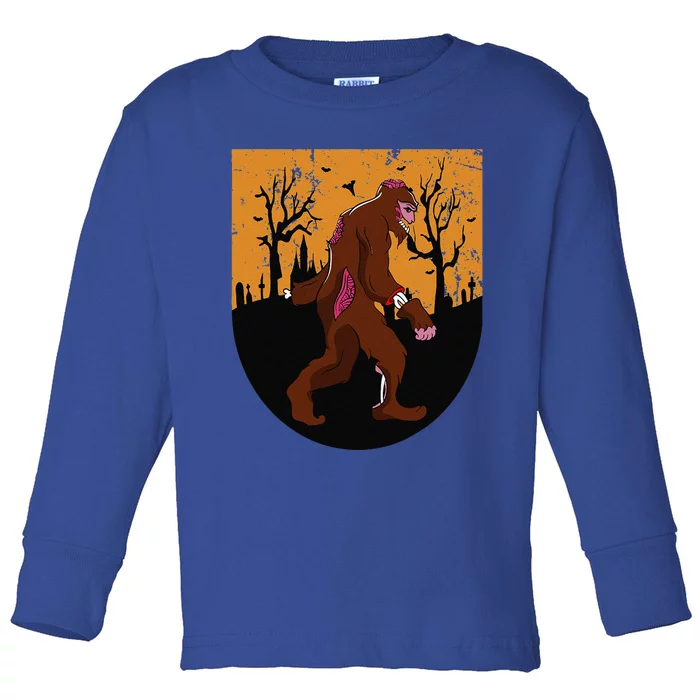 Bigfoot Halloween Pajamas Halloween Bigfoot Costume Gift Gift Toddler Long Sleeve Shirt