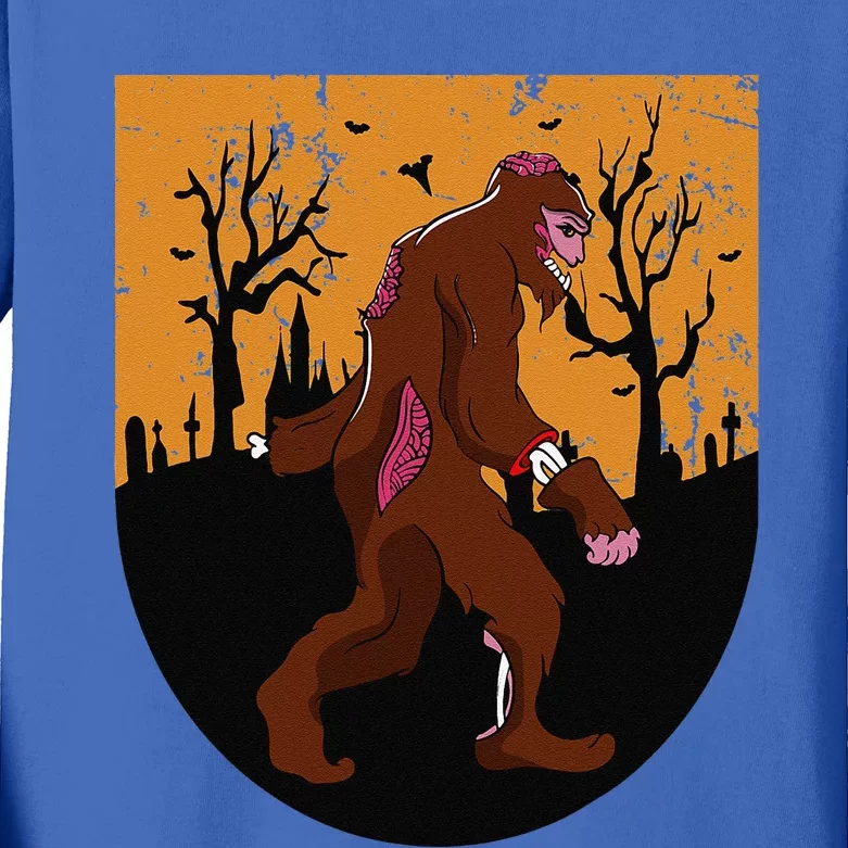 Bigfoot Halloween Pajamas Halloween Bigfoot Costume Gift Gift Kids Long Sleeve Shirt