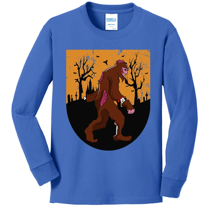 Bigfoot Halloween Pajamas Halloween Bigfoot Costume Gift Gift Kids Long Sleeve Shirt