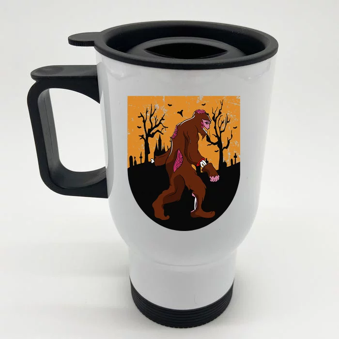 Bigfoot Halloween Pajamas Halloween Bigfoot Costume Gift Gift Front & Back Stainless Steel Travel Mug