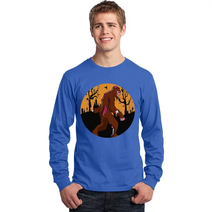 Bigfoot Halloween Pajamas Halloween Bigfoot Costume Gift Tall Long Sleeve T-Shirt