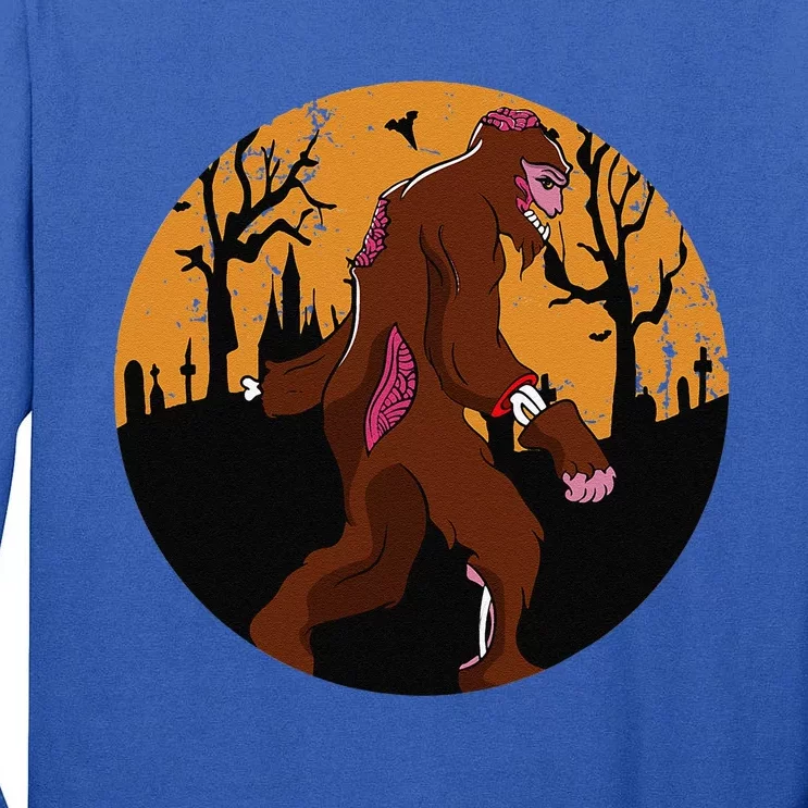 Bigfoot Halloween Pajamas Halloween Bigfoot Costume Gift Tall Long Sleeve T-Shirt