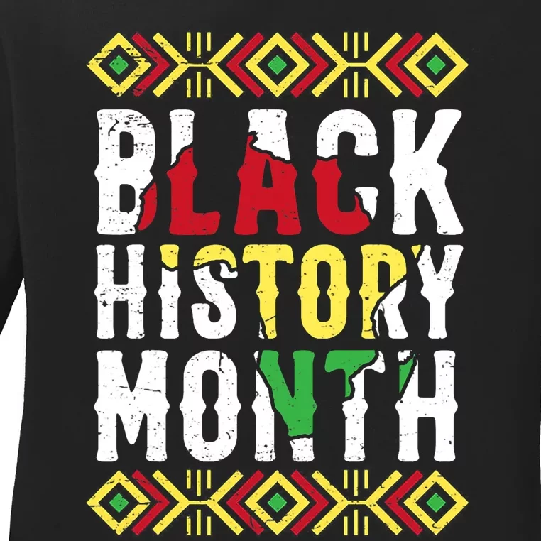 Black History Period Black Pride Black History Month Ladies Long Sleeve Shirt