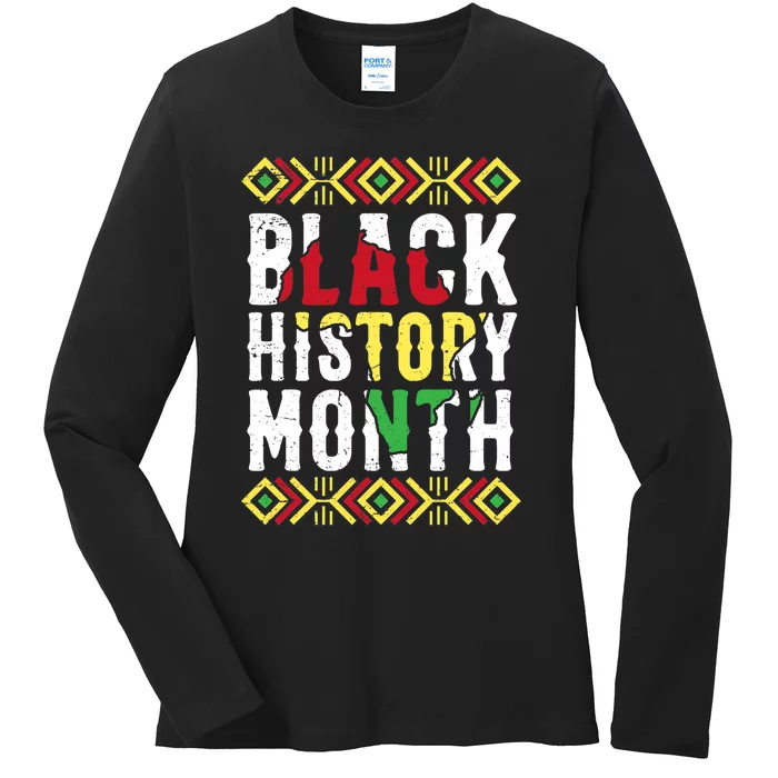 Black History Period Black Pride Black History Month Ladies Long Sleeve Shirt