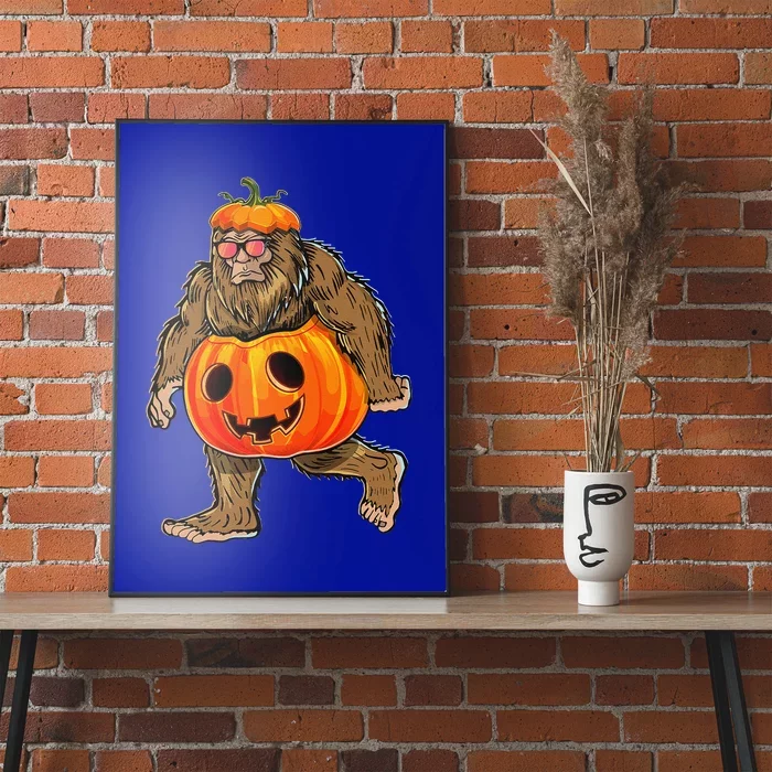 Bigfoot Halloween Pumpkin Halloween Bigfoot Gift Poster