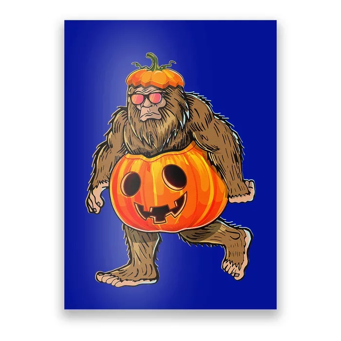 Bigfoot Halloween Pumpkin Halloween Bigfoot Gift Poster