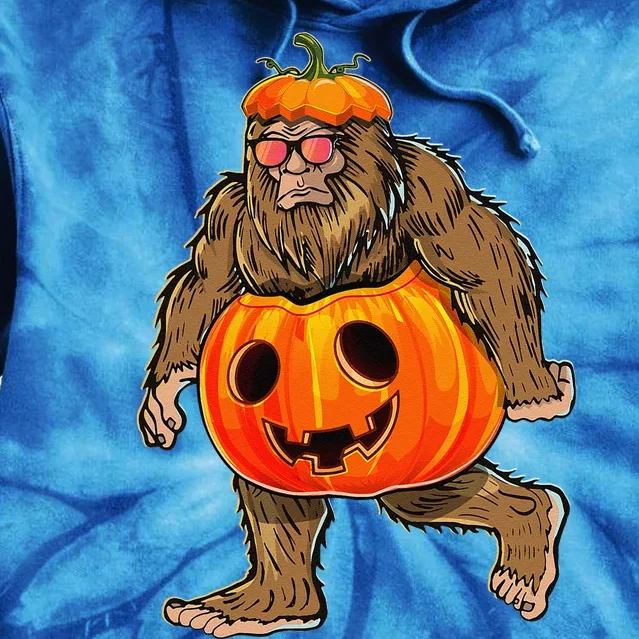 Bigfoot Halloween Pumpkin Halloween Bigfoot Gift Tie Dye Hoodie