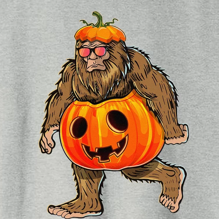 Bigfoot Halloween Pumpkin Halloween Bigfoot Gift Women's Crop Top Tee