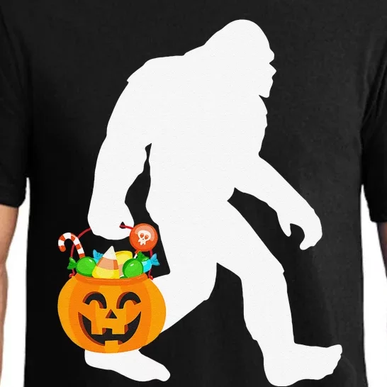 Bigfoot Halloween Pumpkin Sasquatch Candy Bucket Pajama Set