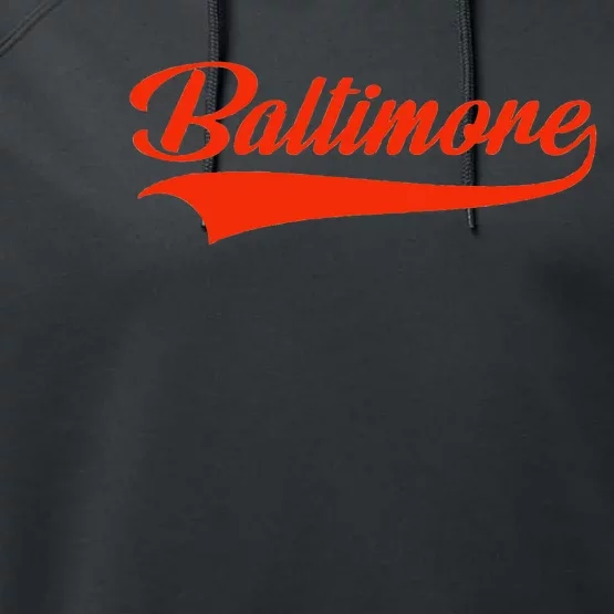 Baltimore Hometown Pride Md Throwback Design Classic Performance Fleece Hoodie