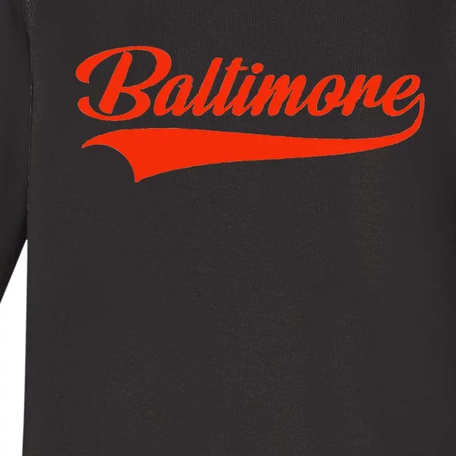 Baltimore Hometown Pride Md Throwback Design Classic Baby Long Sleeve Bodysuit