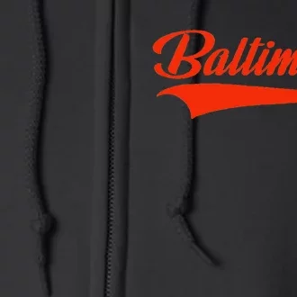 Baltimore Hometown Pride Md Throwback Design Classic Full Zip Hoodie