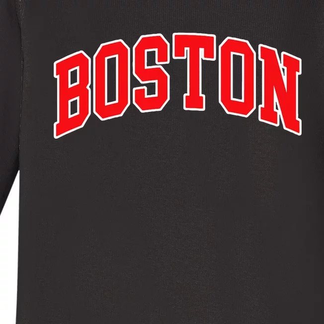 Boston Hometown Pride Throwback Design Print Classic Baby Long Sleeve Bodysuit