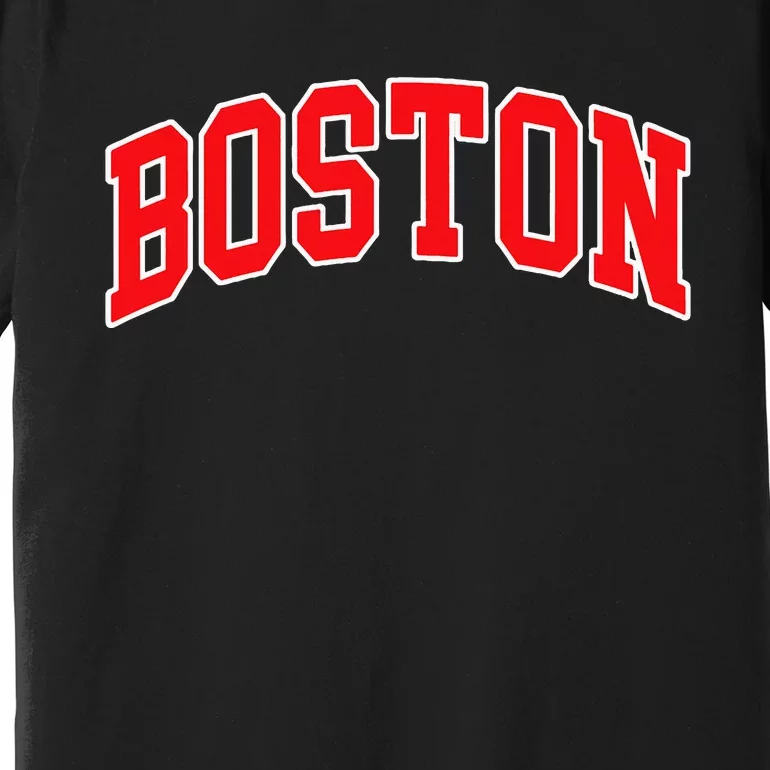 Boston Hometown Pride Throwback Design Print Classic Premium T-Shirt