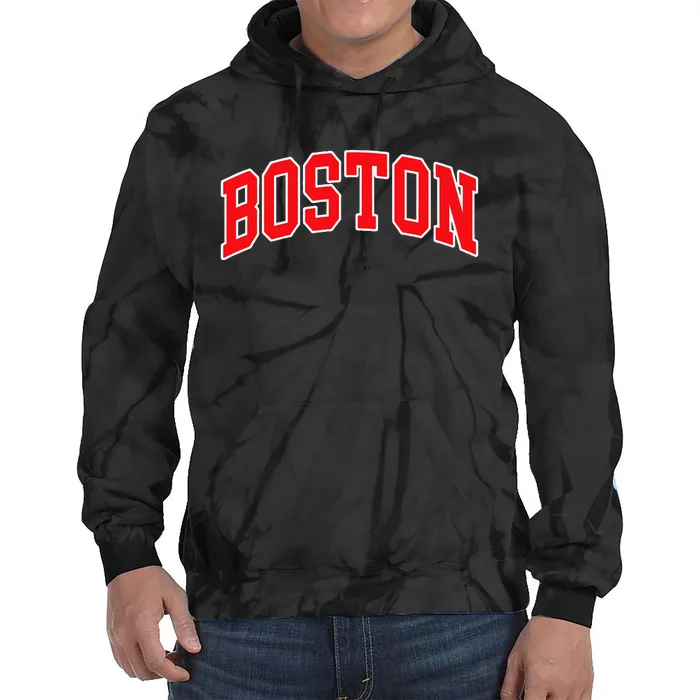 Boston Hometown Pride Throwback Design Print Classic Tie Dye Hoodie