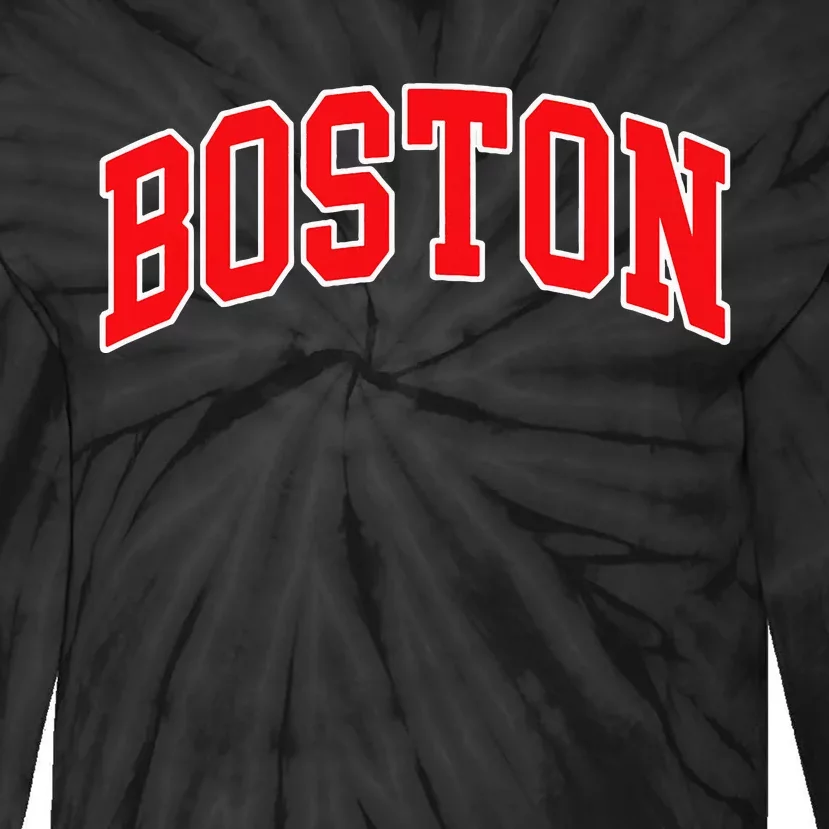 Boston Hometown Pride Throwback Design Print Classic Tie-Dye Long Sleeve Shirt