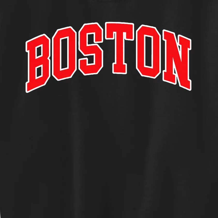 Boston Hometown Pride Throwback Design Print Classic Kids Sweatshirt