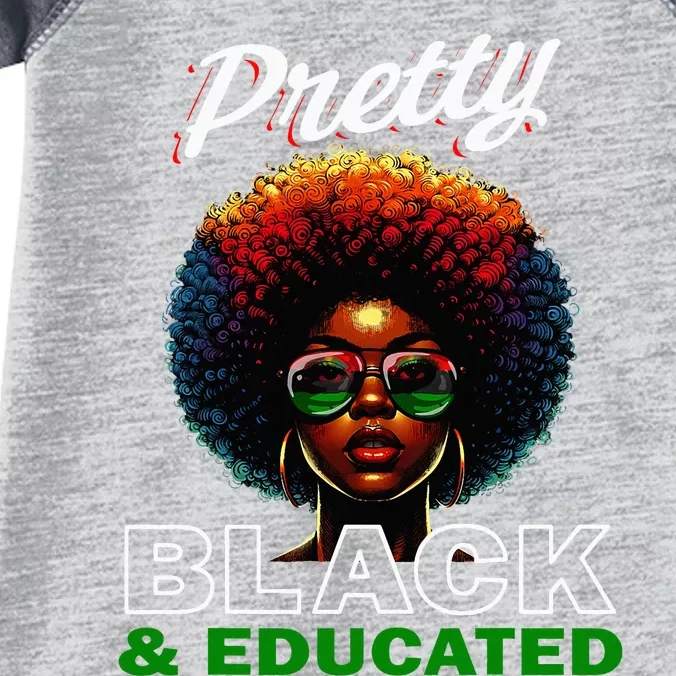 Black History Pretty Black And Educated Infant Baby Jersey Bodysuit