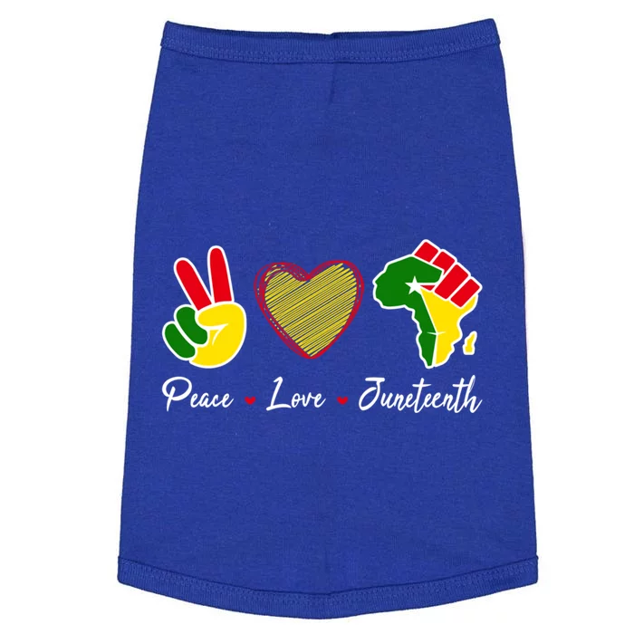 Black History Peace Love Juneteenth African Pride Melanin Great Gift Doggie Tank