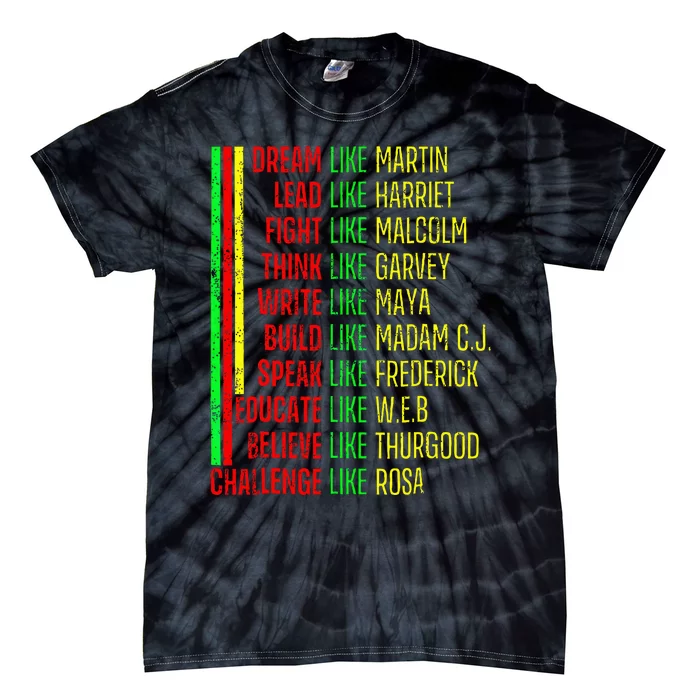 Black History Pride Martin Black Afro African Tie-Dye T-Shirt