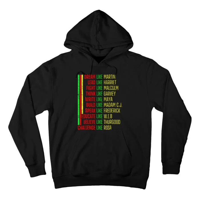 Black History Pride Martin Black Afro African Tall Hoodie