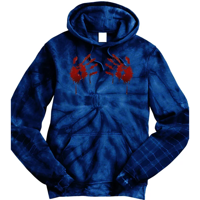 Blood Hands Print Spooky Halloween Costume Tie Dye Hoodie