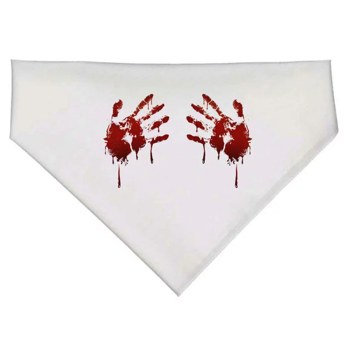 Blood Hands Print Spooky Halloween Costume USA-Made Doggie Bandana