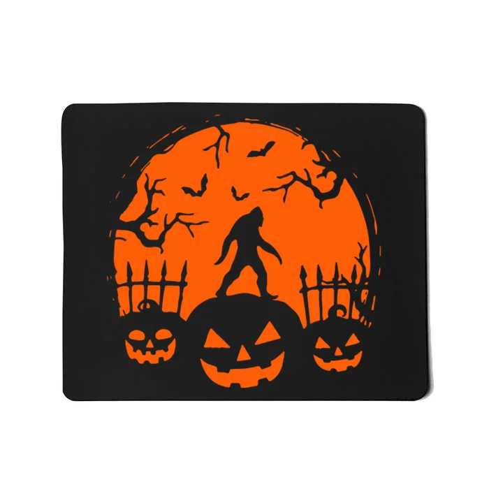 Bigfoot Halloween Pumpkin Head Horror Spooky Mousepad