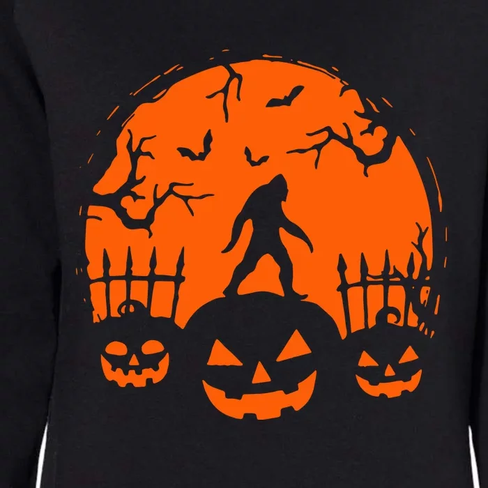 Bigfoot Halloween Pumpkin Head Horror Spooky Womens California Wash Sweatshirt