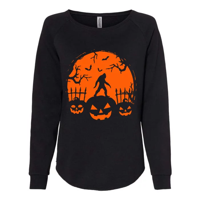 Bigfoot Halloween Pumpkin Head Horror Spooky Womens California Wash Sweatshirt